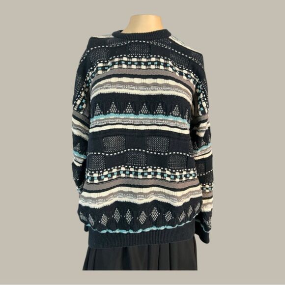 Vintage IXSPA Golf Sweater – Coogi Style Knit - Picture 1 of 4